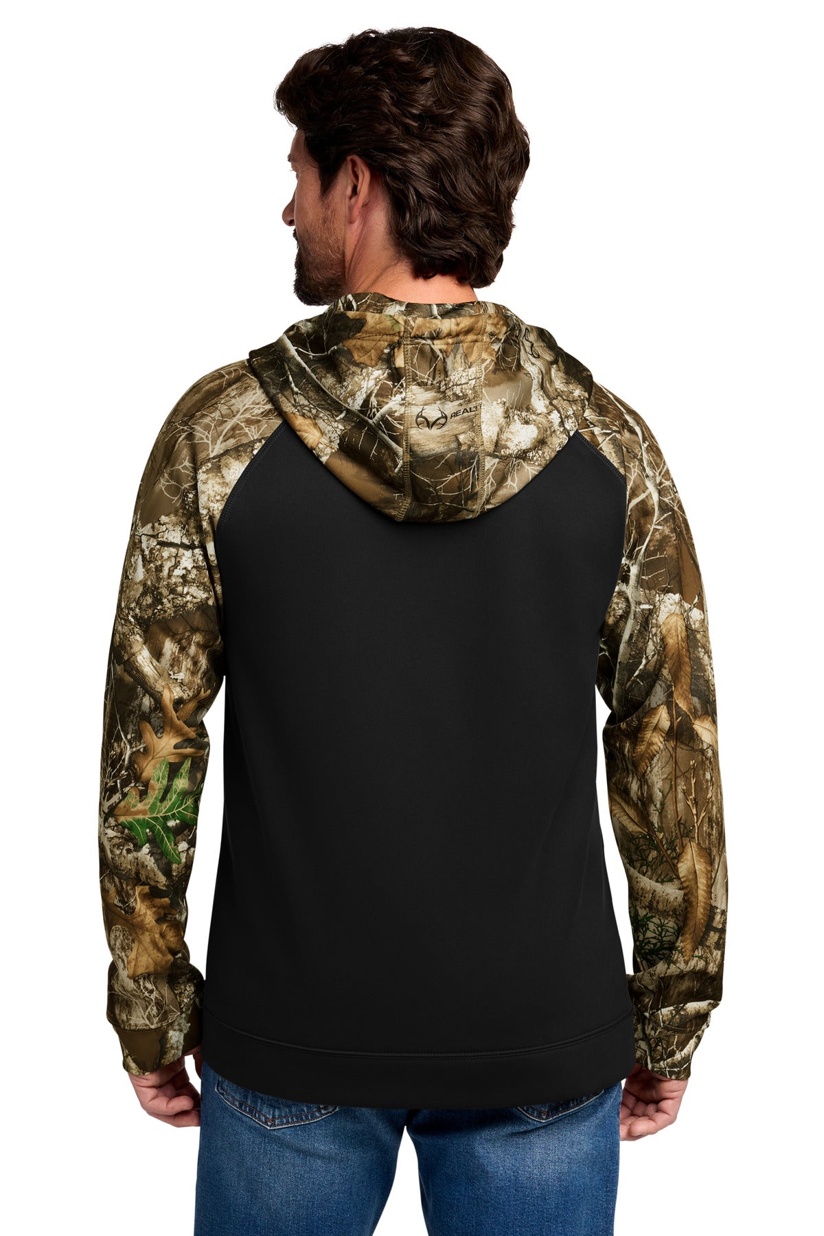 Russell Outdoors Realtree Performance Colorblock Full-Zip Hoodie - Black/ Realtree Edge