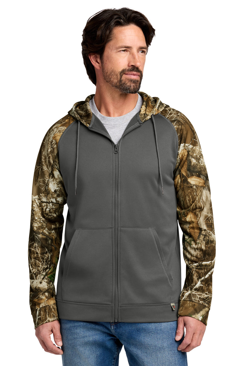 Russell Outdoors Realtree Performance Colorblock Full-Zip Hoodie - Magnet/ Realtree Edge