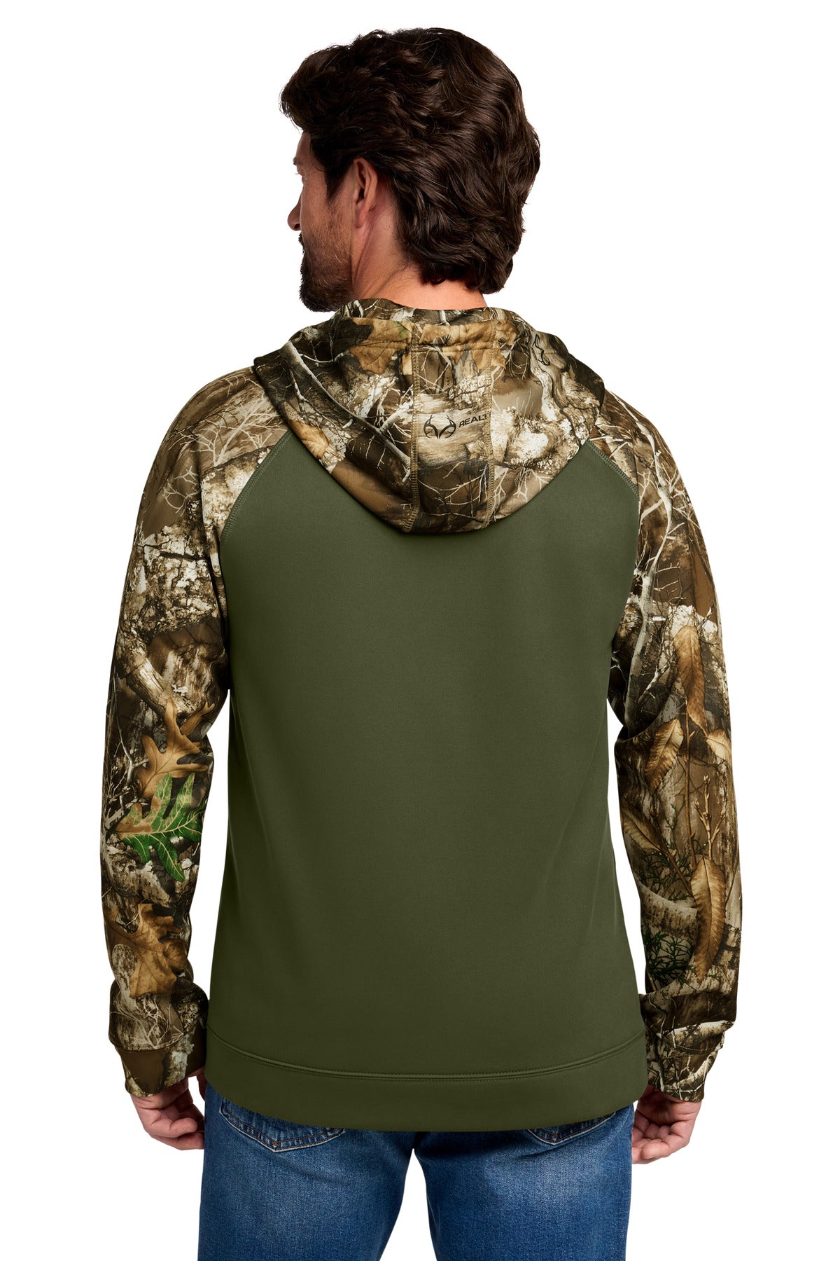Russell Outdoors Realtree Performance Colorblock Full-Zip Hoodie - Olive Drab Green/ Realtree Edge