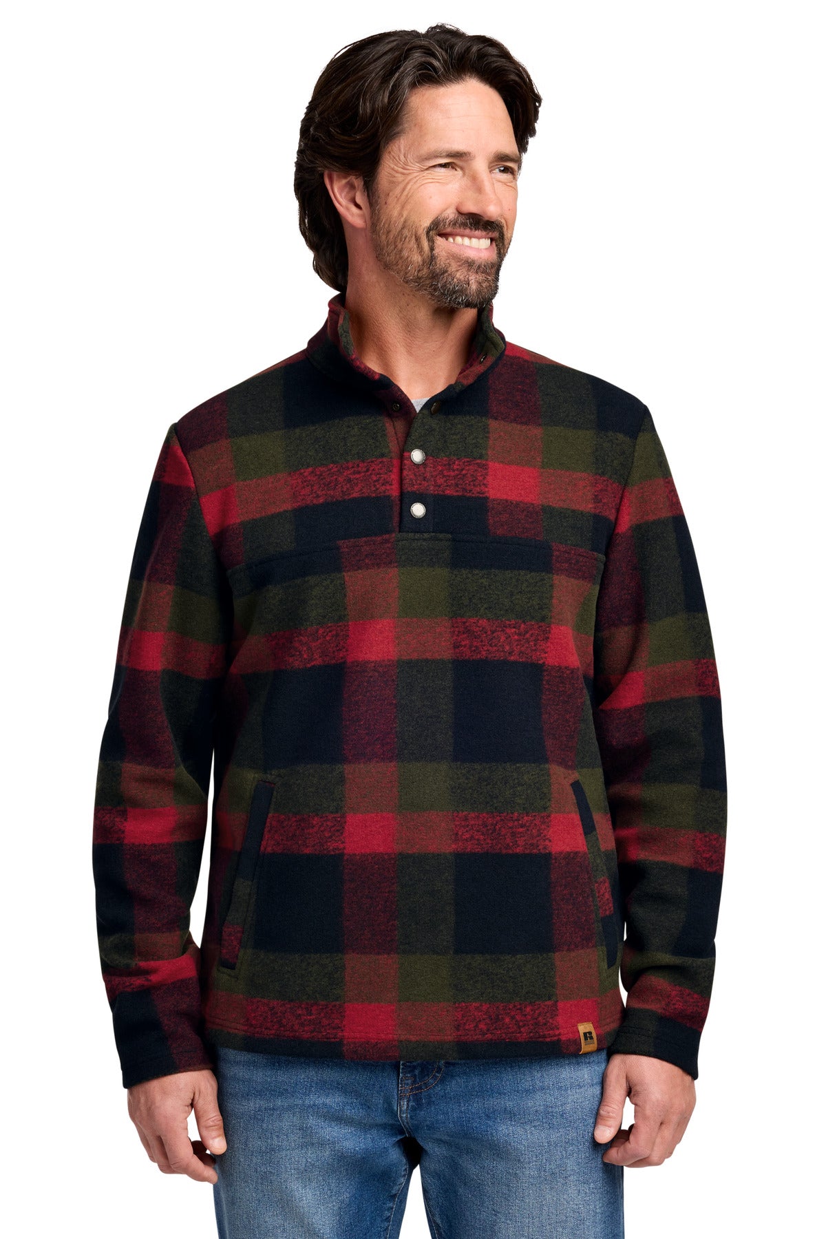 Russell Outdoors Basin Snap Pullover RU551 - Red Plaid