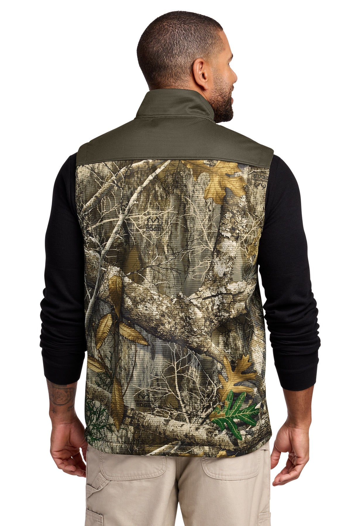 Russell Outdoors Realtree Atlas Colorblock Soft Shell Vest - Cargo Brown/ Realtree Edge