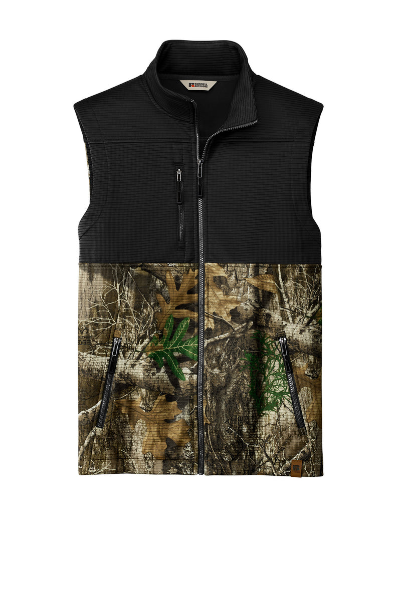 Russell Outdoors Realtree Atlas Colorblock Soft Shell Vest - Deep Black/ Realtree Edge