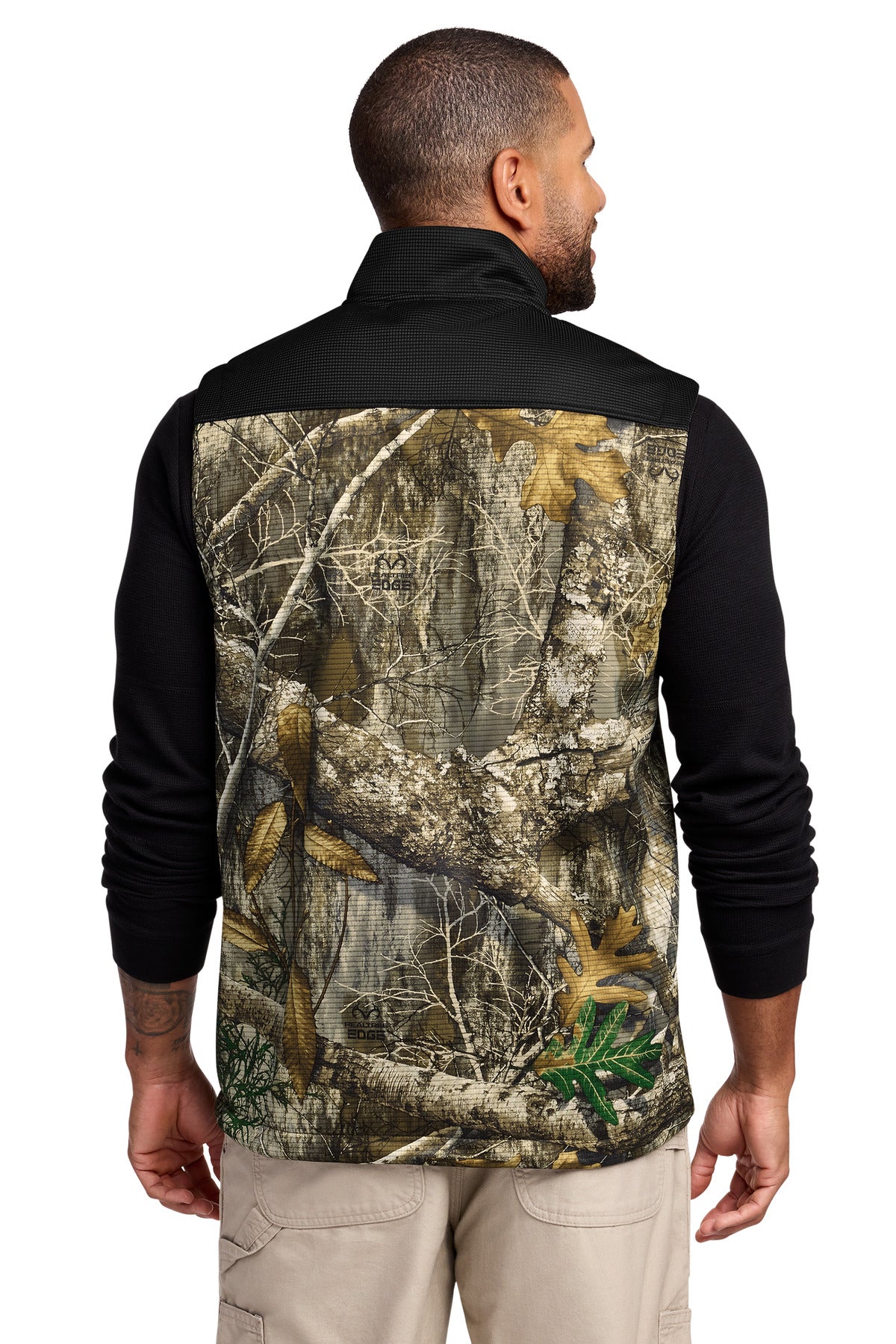Russell Outdoors Realtree Atlas Colorblock Soft Shell Vest - Deep Black/ Realtree Edge