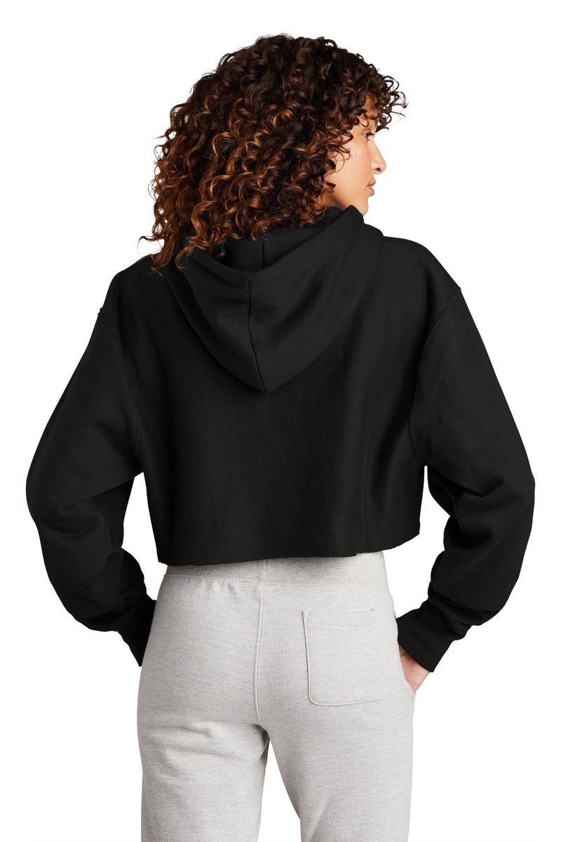 Champion   Women's Reverse Weave   Cropped Cut-Off Hooded Sweatshirt - Black