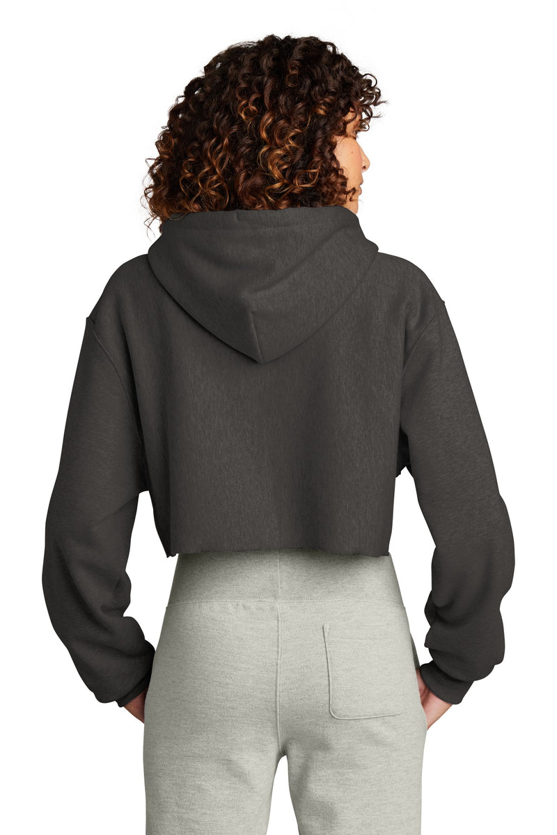 Champion   Women's Reverse Weave   Cropped Cut-Off Hooded Sweatshirt - Charcoal Heather