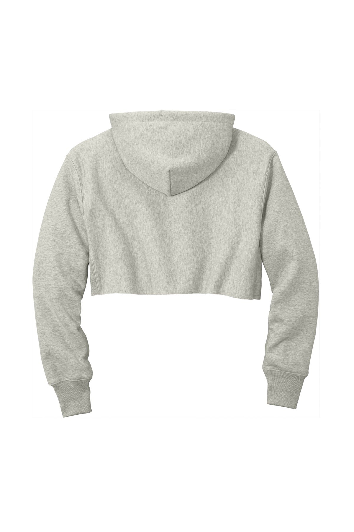 Champion   Women's Reverse Weave   Cropped Cut-Off Hooded Sweatshirt - Oxford Grey