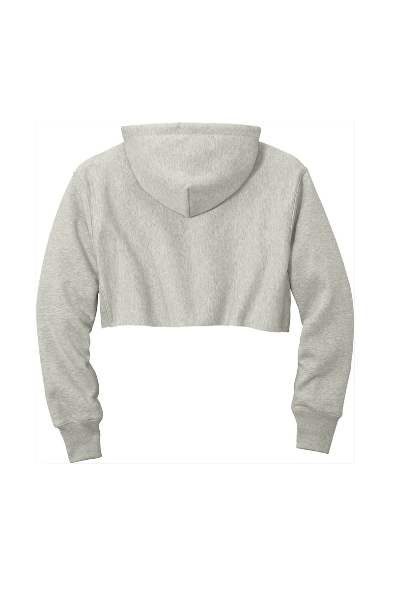 Champion   Women's Reverse Weave   Cropped Cut-Off Hooded Sweatshirt - Oxford Grey