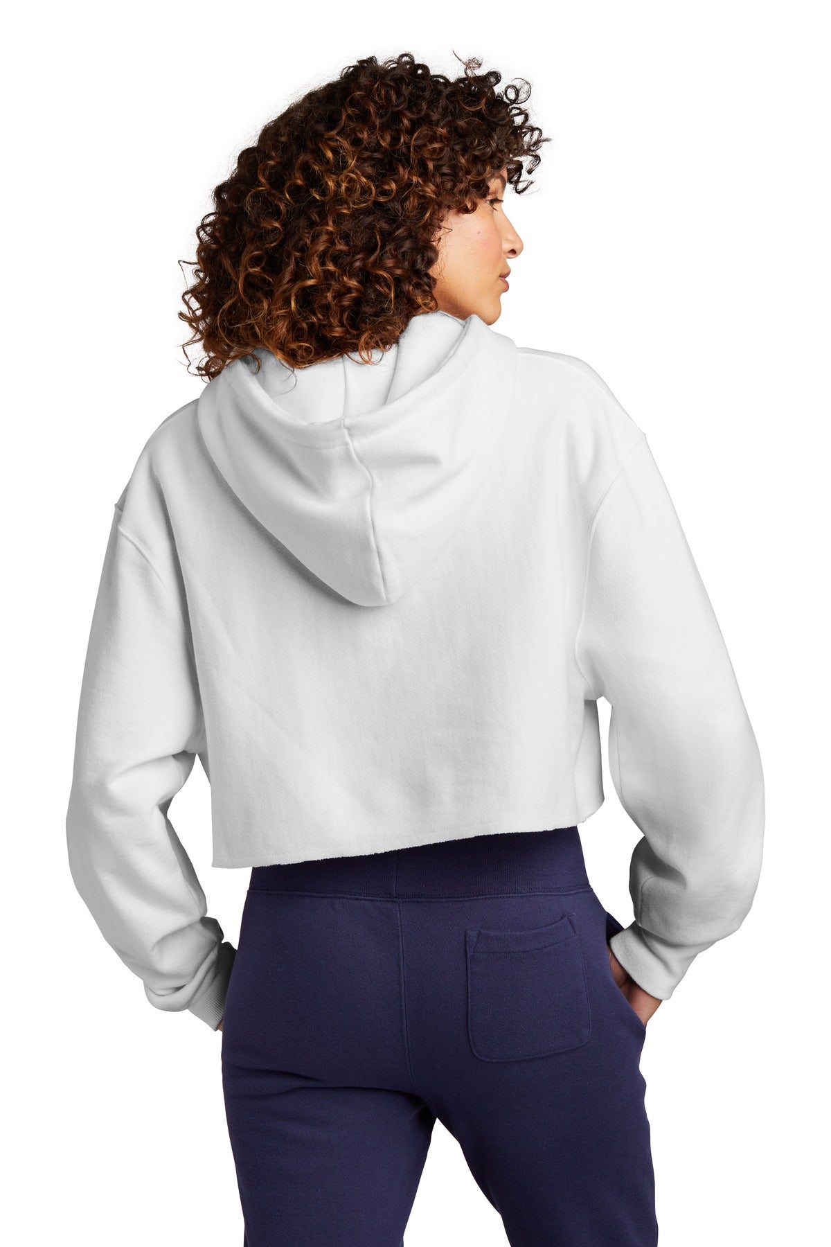 Champion   Women's Reverse Weave   Cropped Cut-Off Hooded Sweatshirt - White