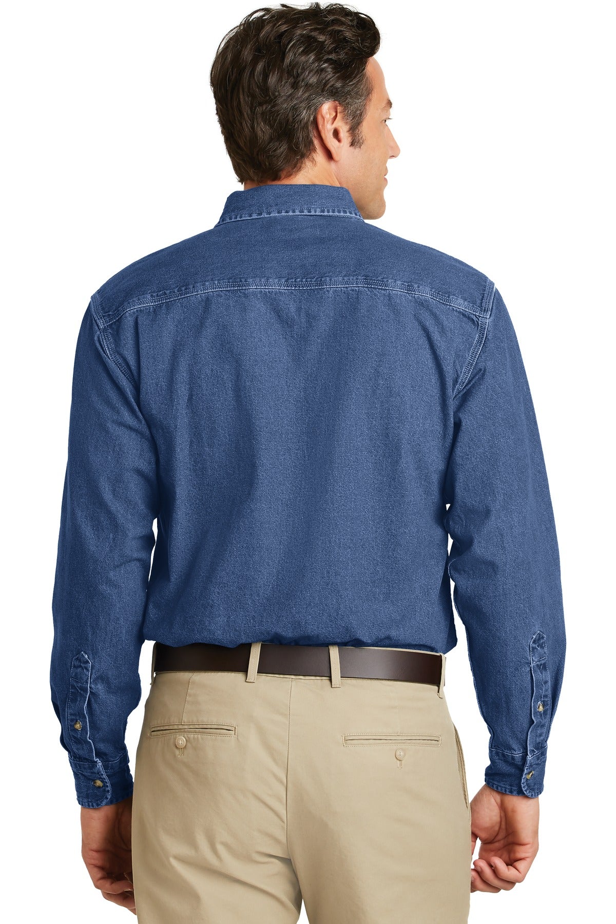 Port Authority Heavyweight Denim Shirt - Dark Blue Stonewashed