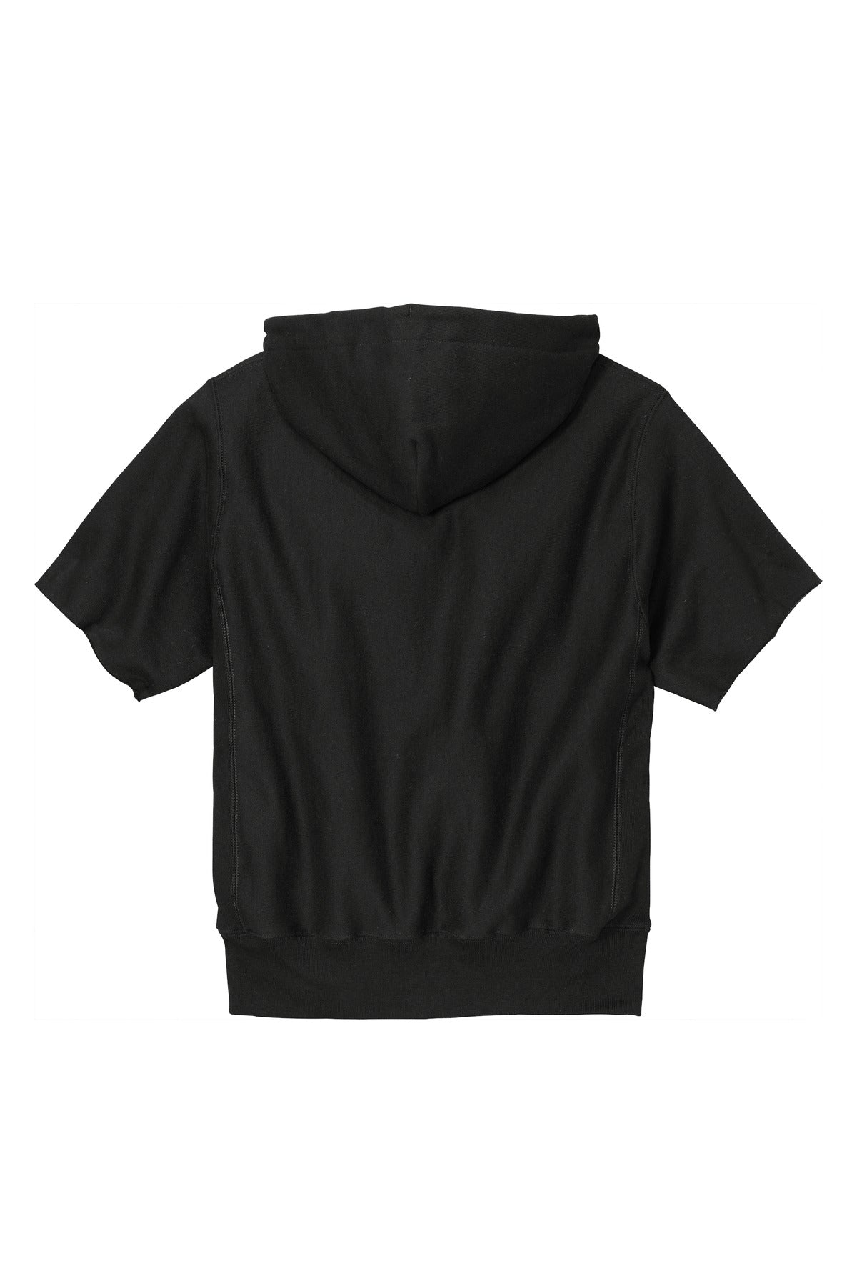 Champion   Reverse Weave   Short Sleeve Hooded Sweatshirt - Black