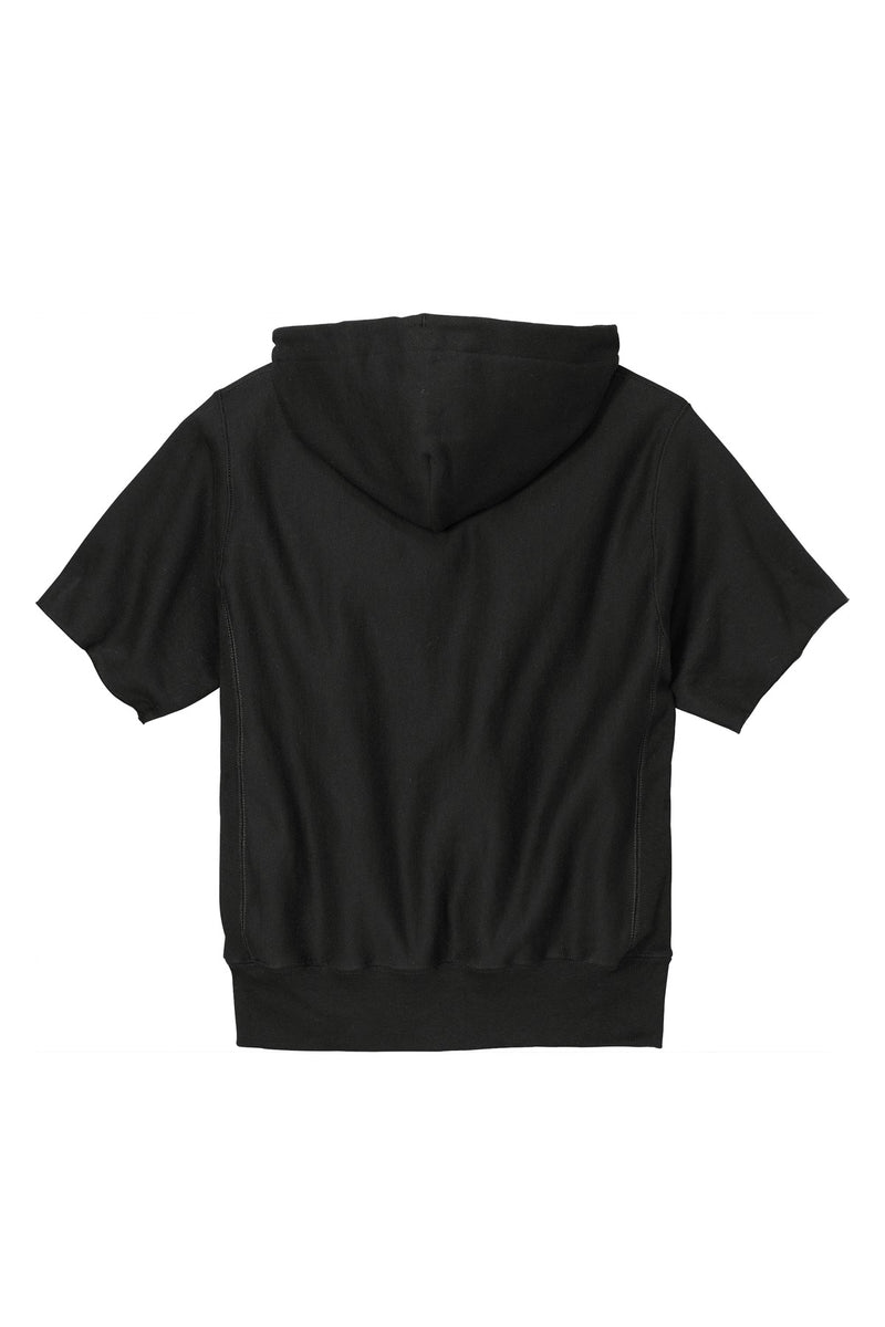 Champion   Reverse Weave   Short Sleeve Hooded Sweatshirt - Black