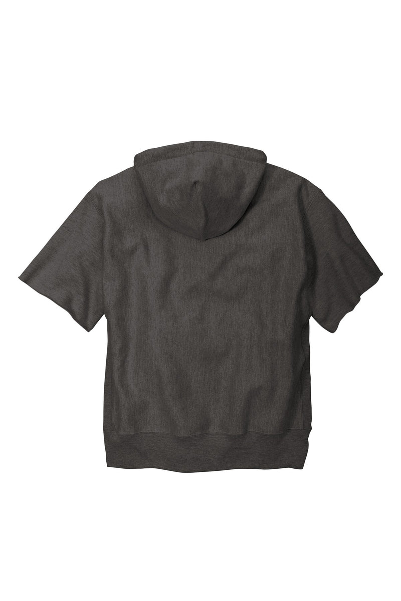 Champion   Reverse Weave   Short Sleeve Hooded Sweatshirt - Charcoal Heather