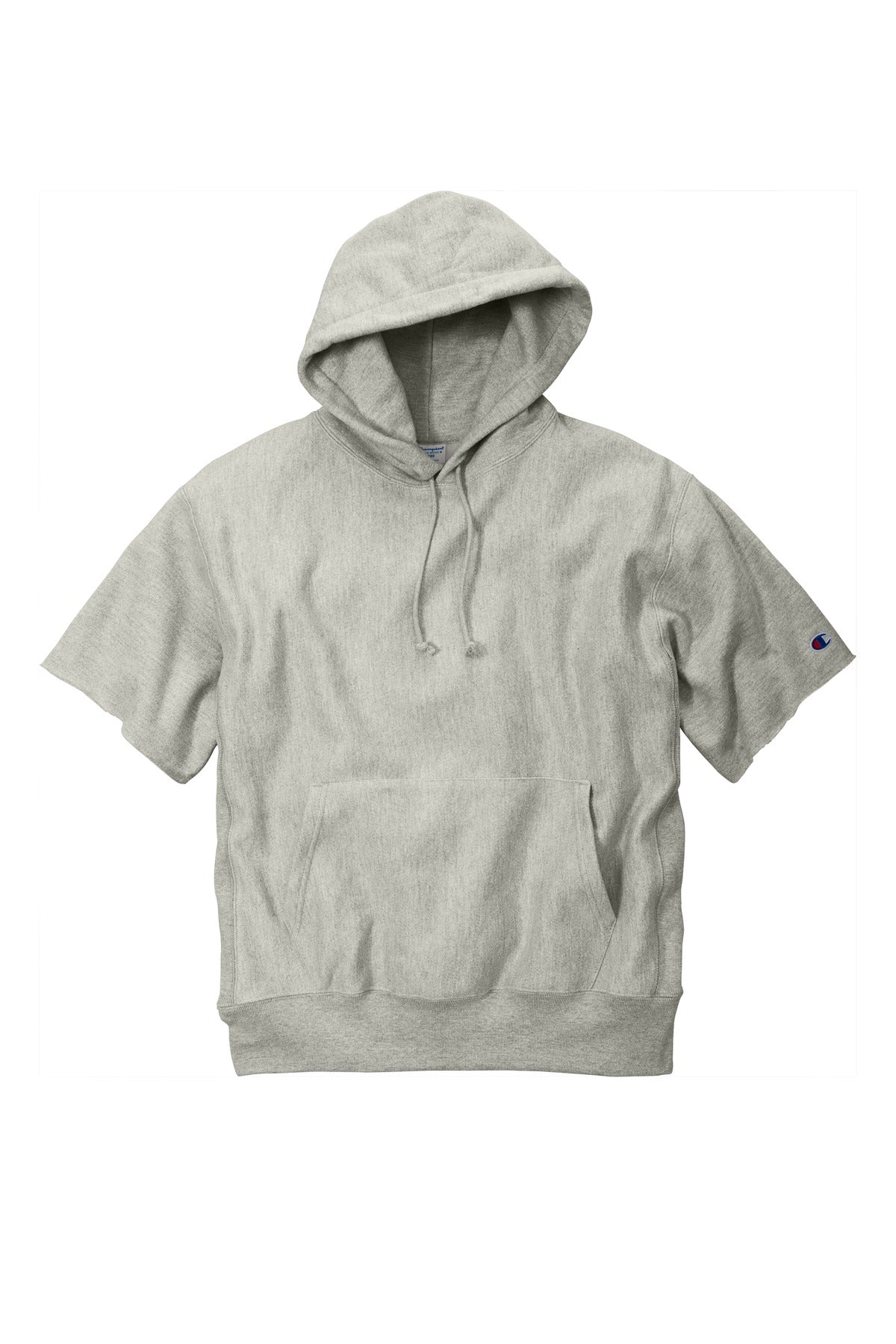 Champion   Reverse Weave   Short Sleeve Hooded Sweatshirt - Oxford Grey