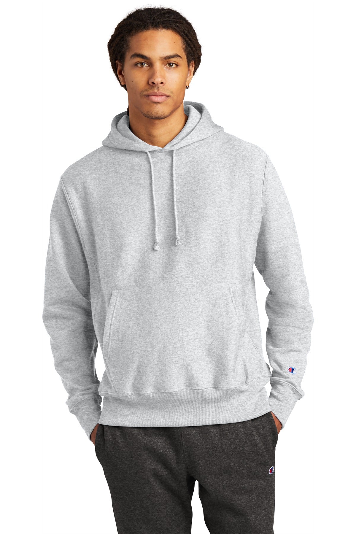 Champion   Reverse Weave   Hooded Sweatshirt - Ash