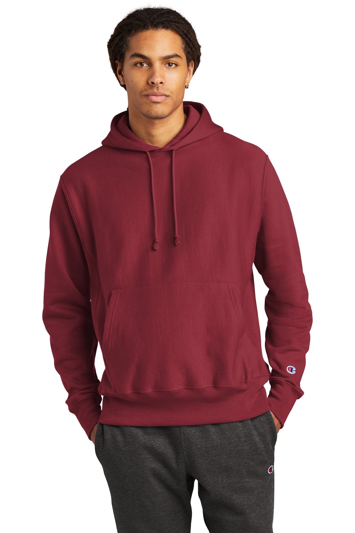 Champion   Reverse Weave   Hooded Sweatshirt - Cardinal