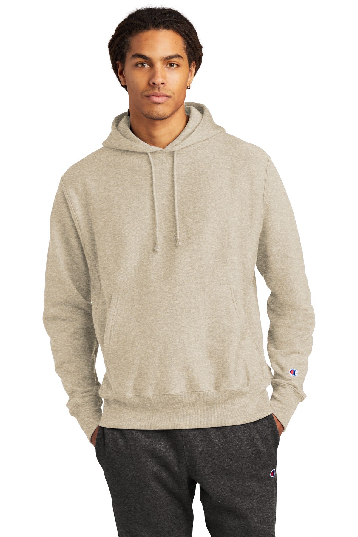 Champion   Reverse Weave   Hooded Sweatshirt - Oatmeal Heather