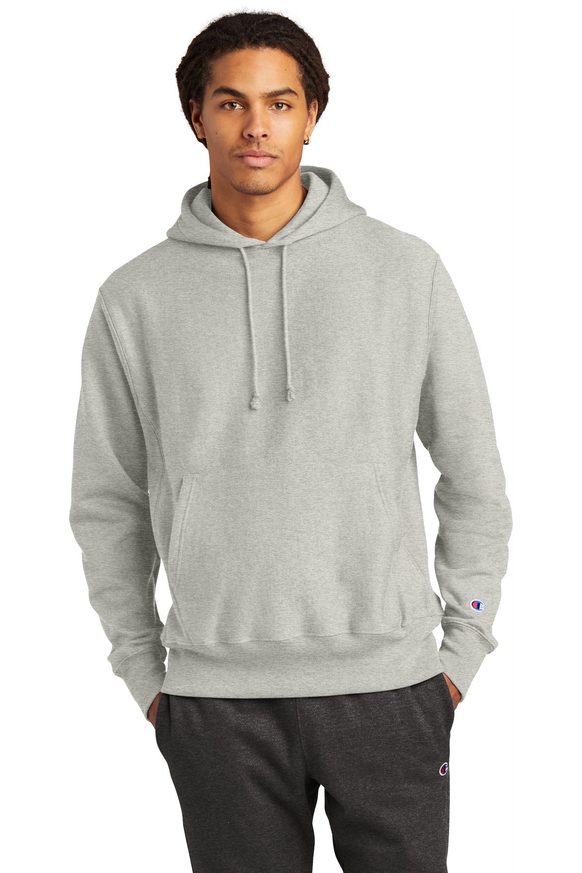 Champion   Reverse Weave   Hooded Sweatshirt - Oxford Grey