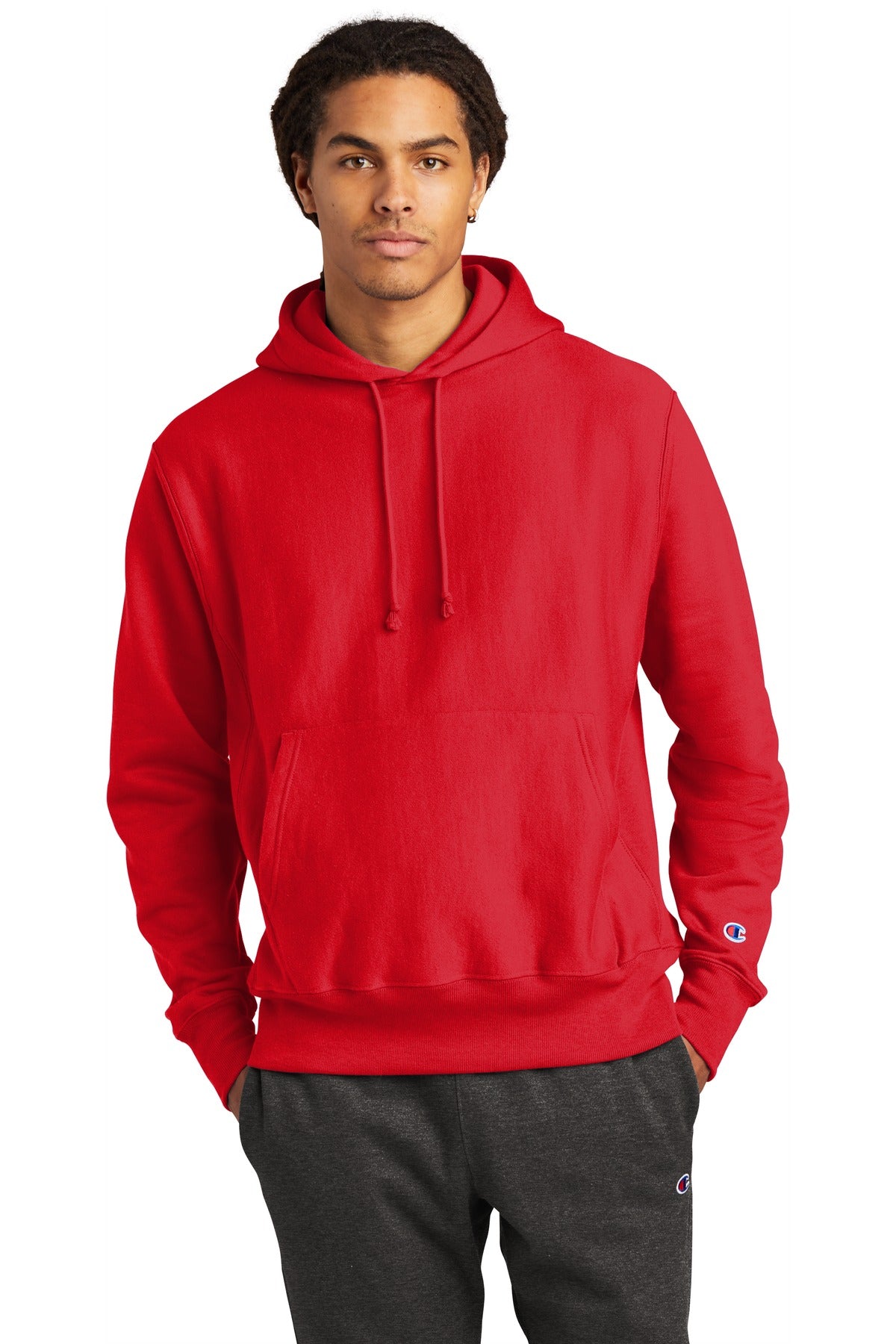 Champion   Reverse Weave   Hooded Sweatshirt - Red