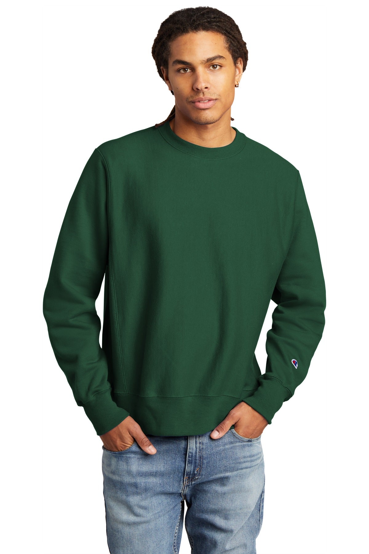 Champion   Reverse Weave   Crewneck Sweatshirt - Dark Green