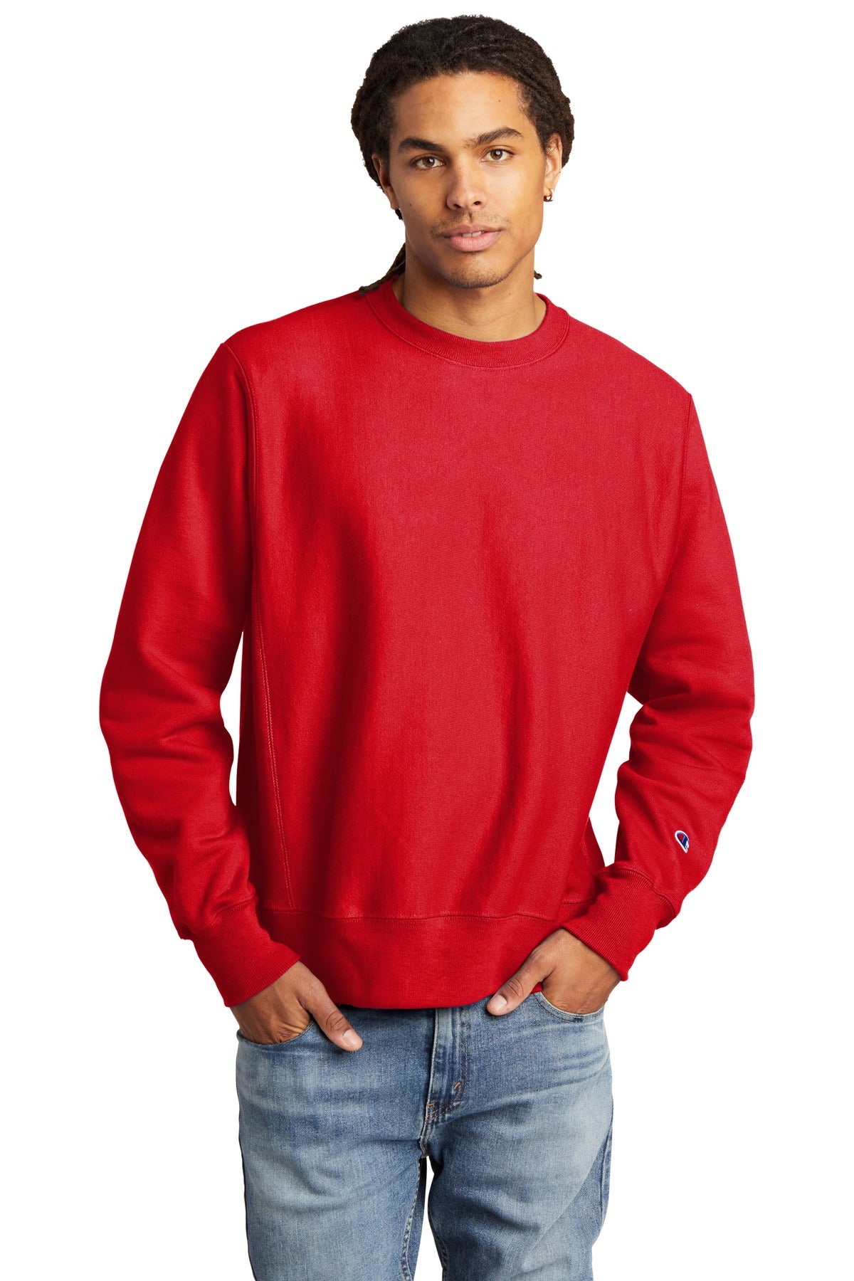 Champion   Reverse Weave   Crewneck Sweatshirt - Red