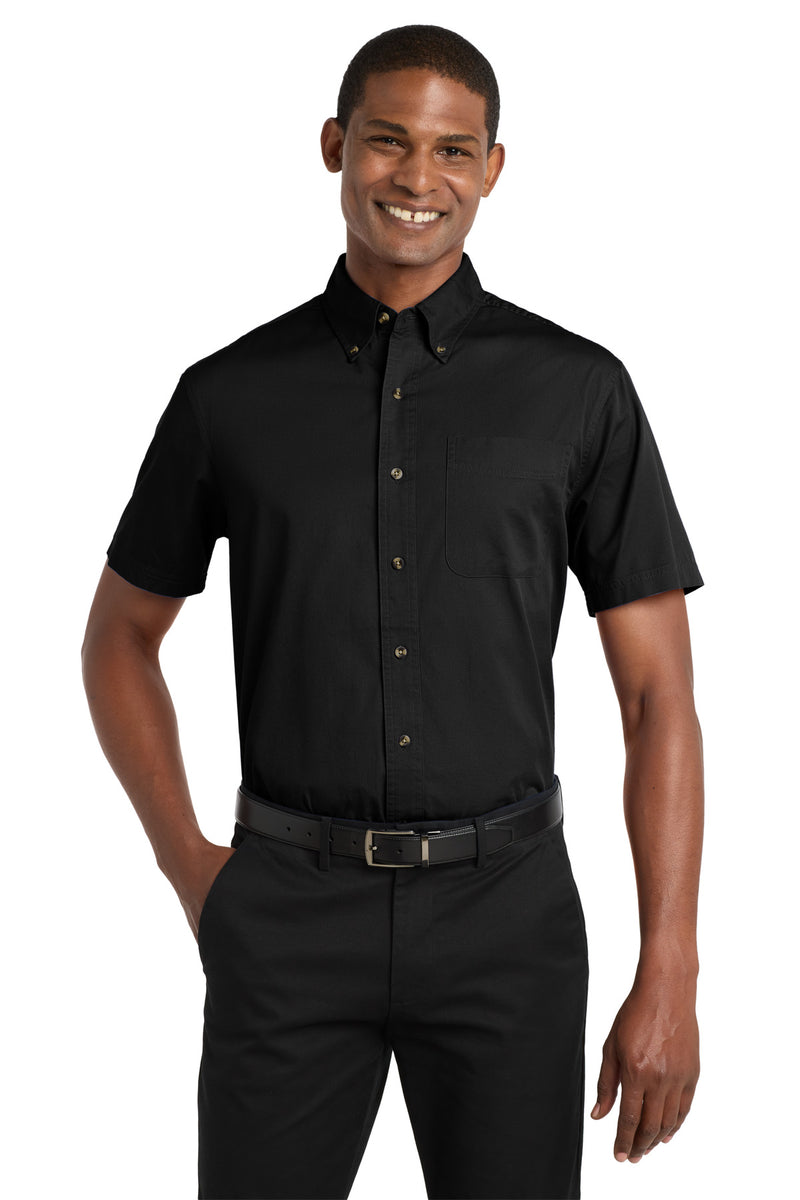 Port Authority Short Sleeve Twill Shirt - Black