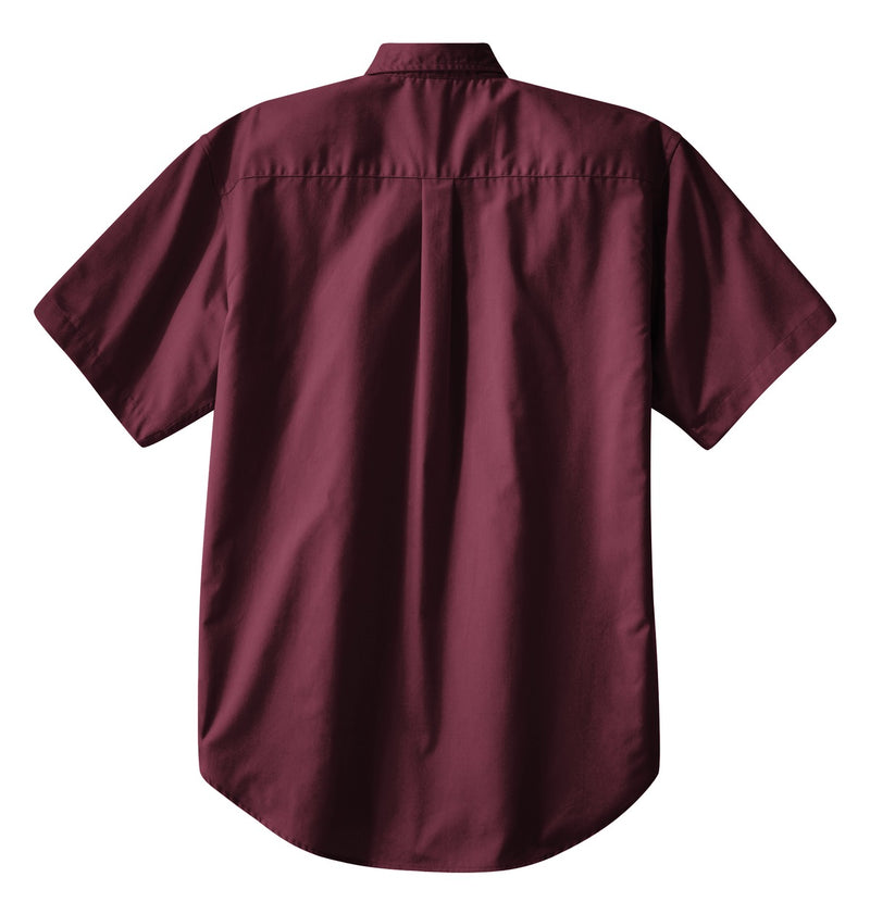 Port Authority Tall Short Sleeve Easy Care Shirt - Burgundy/ Light Stone