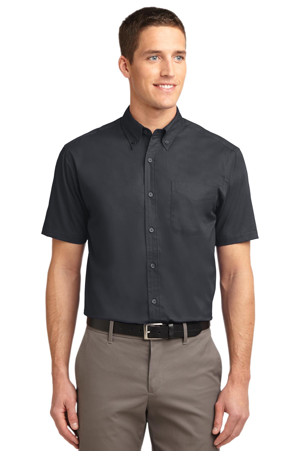 Port Authority Short Sleeve Easy Care Shirt - Classic Navy/ Light Stone