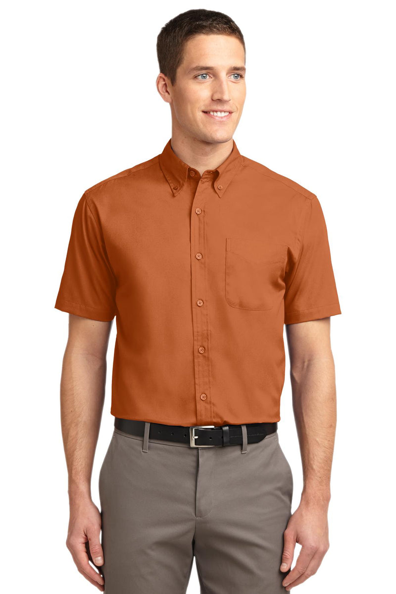 Port Authority Short Sleeve Easy Care Shirt - Texas Orange/ Light Stone