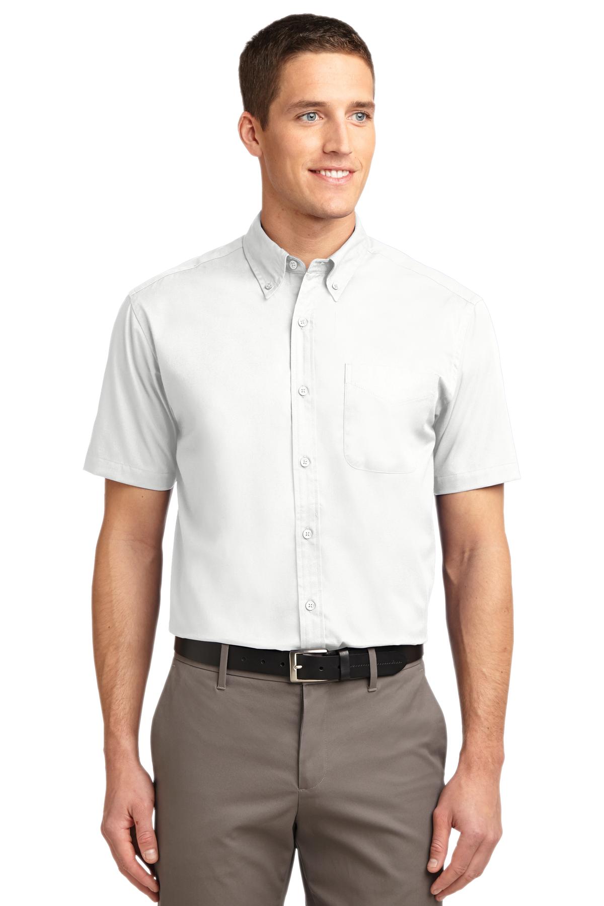 Port Authority Short Sleeve Easy Care Shirt - White/ Light Stone