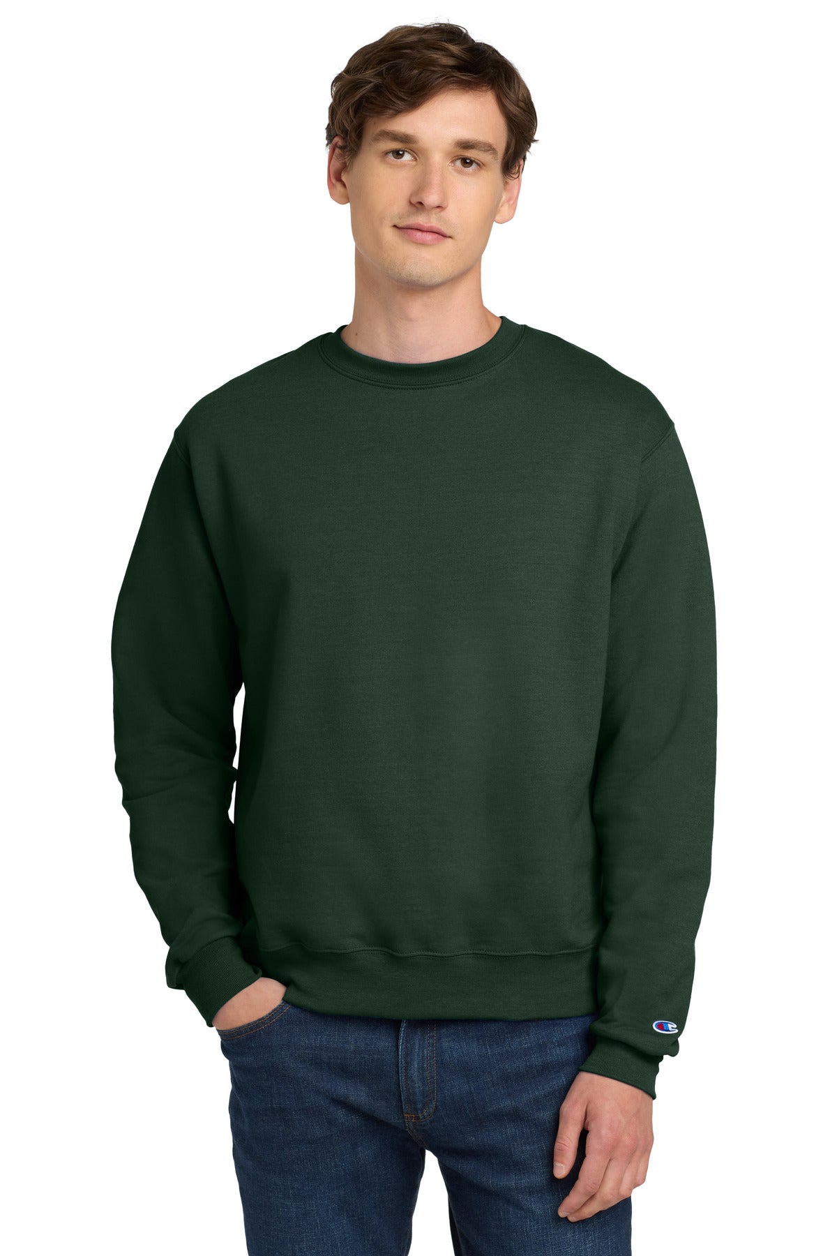 Champion  Powerblend Crewneck Sweatshirt - Dark Green