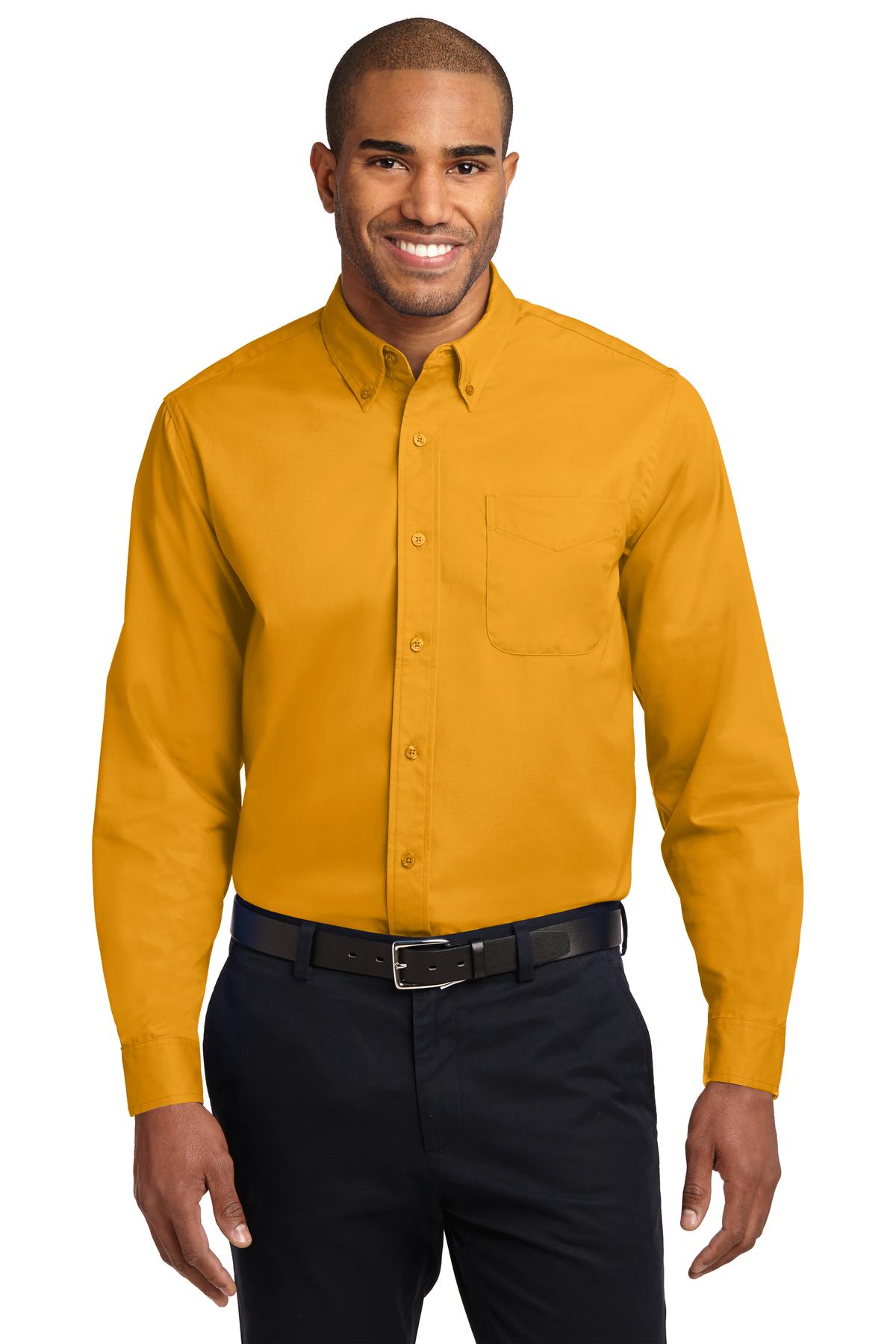Port Authority Extended Size Long Sleeve Easy Care Shirt - Athletic Gold/ Light Stone