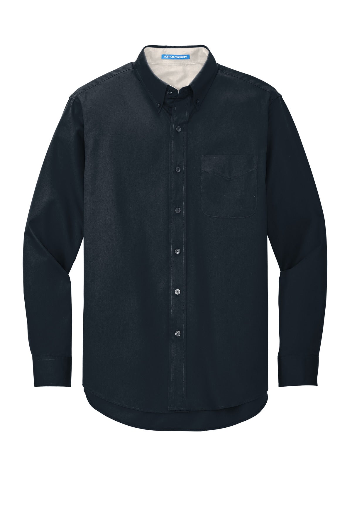 Port Authority Extended Size Long Sleeve Easy Care Shirt - Classic Navy/ Light Stone