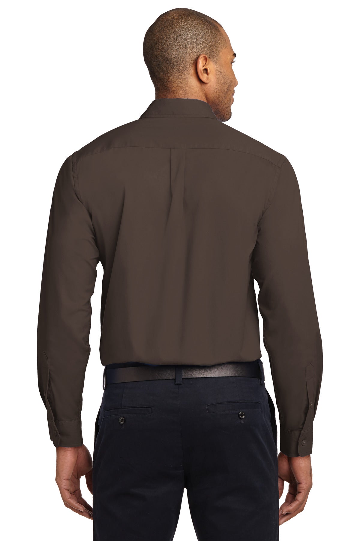 Port Authority Extended Size Long Sleeve Easy Care Shirt - Coffee Bean/ Light Stone