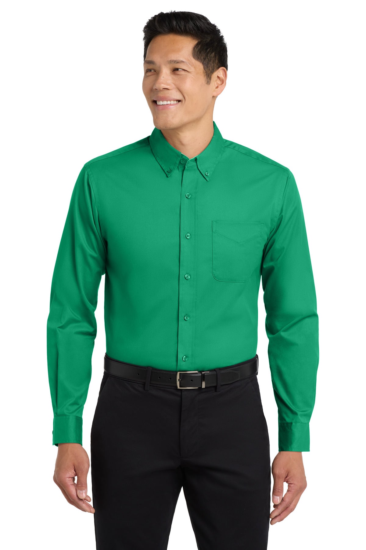 Port Authority Extended Size Long Sleeve Easy Care Shirt - Court Green
