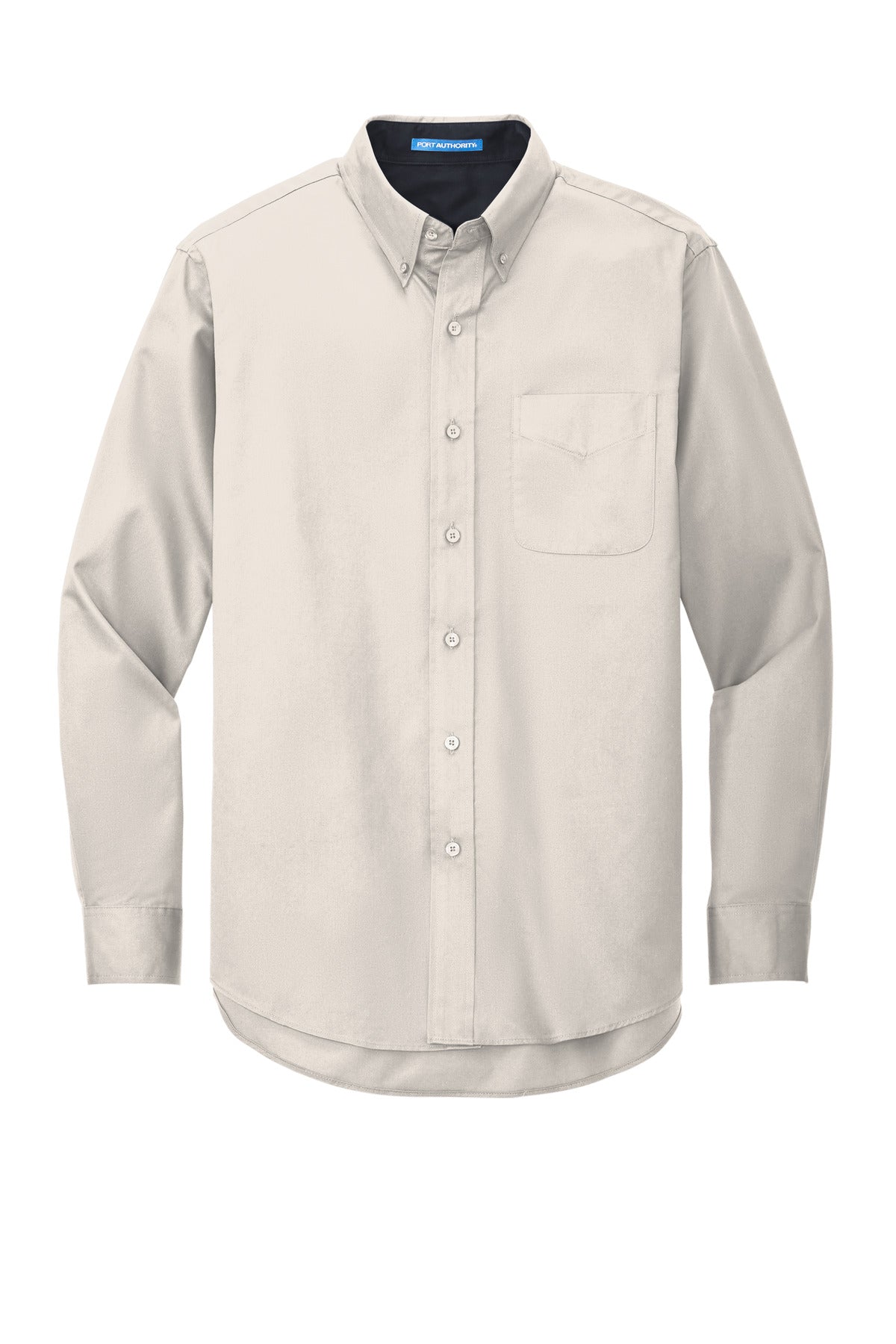 Port Authority Extended Size Long Sleeve Easy Care Shirt - Light Stone/ Classic Navy