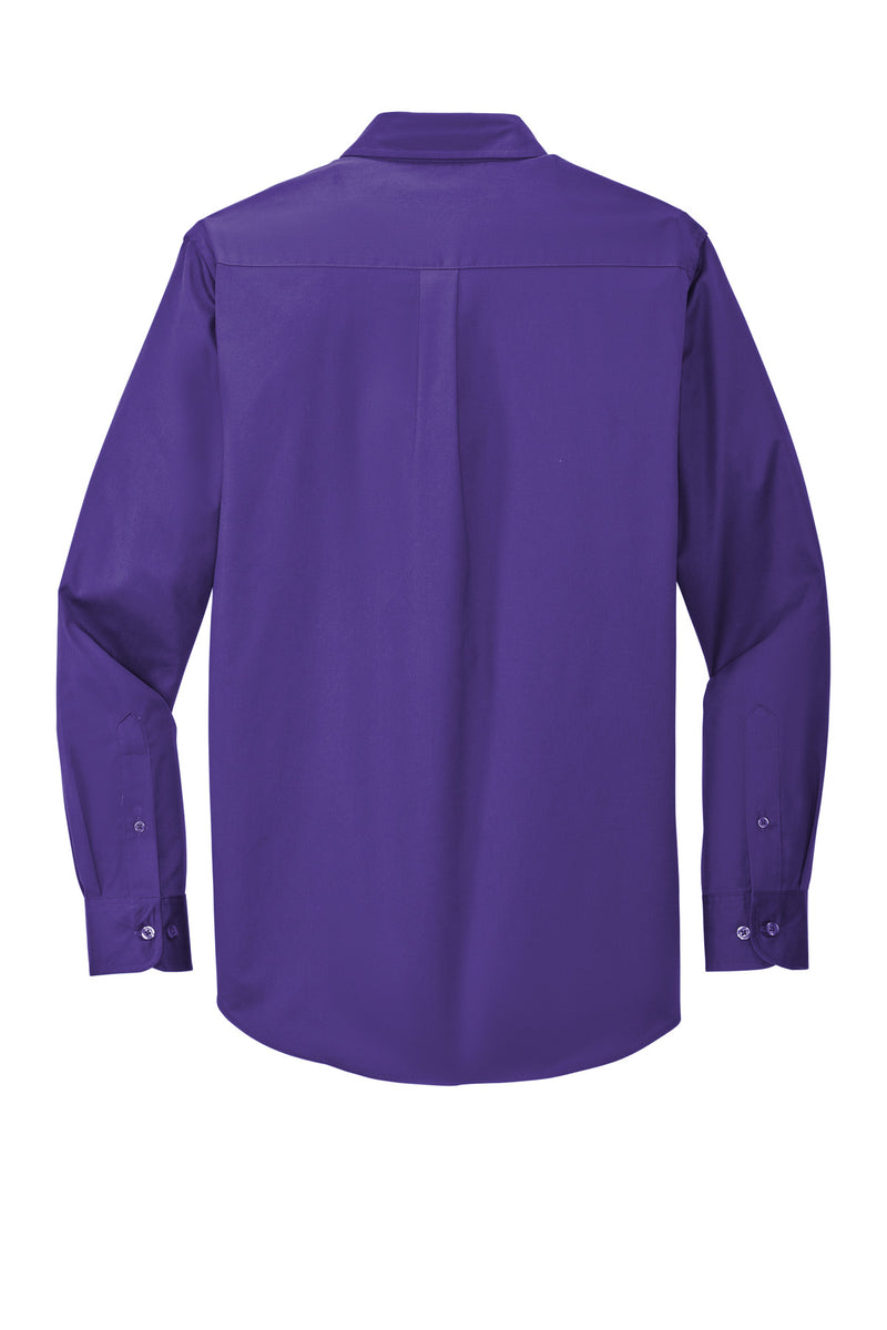 Port Authority Extended Size Long Sleeve Easy Care Shirt - Purple/ Light Stone