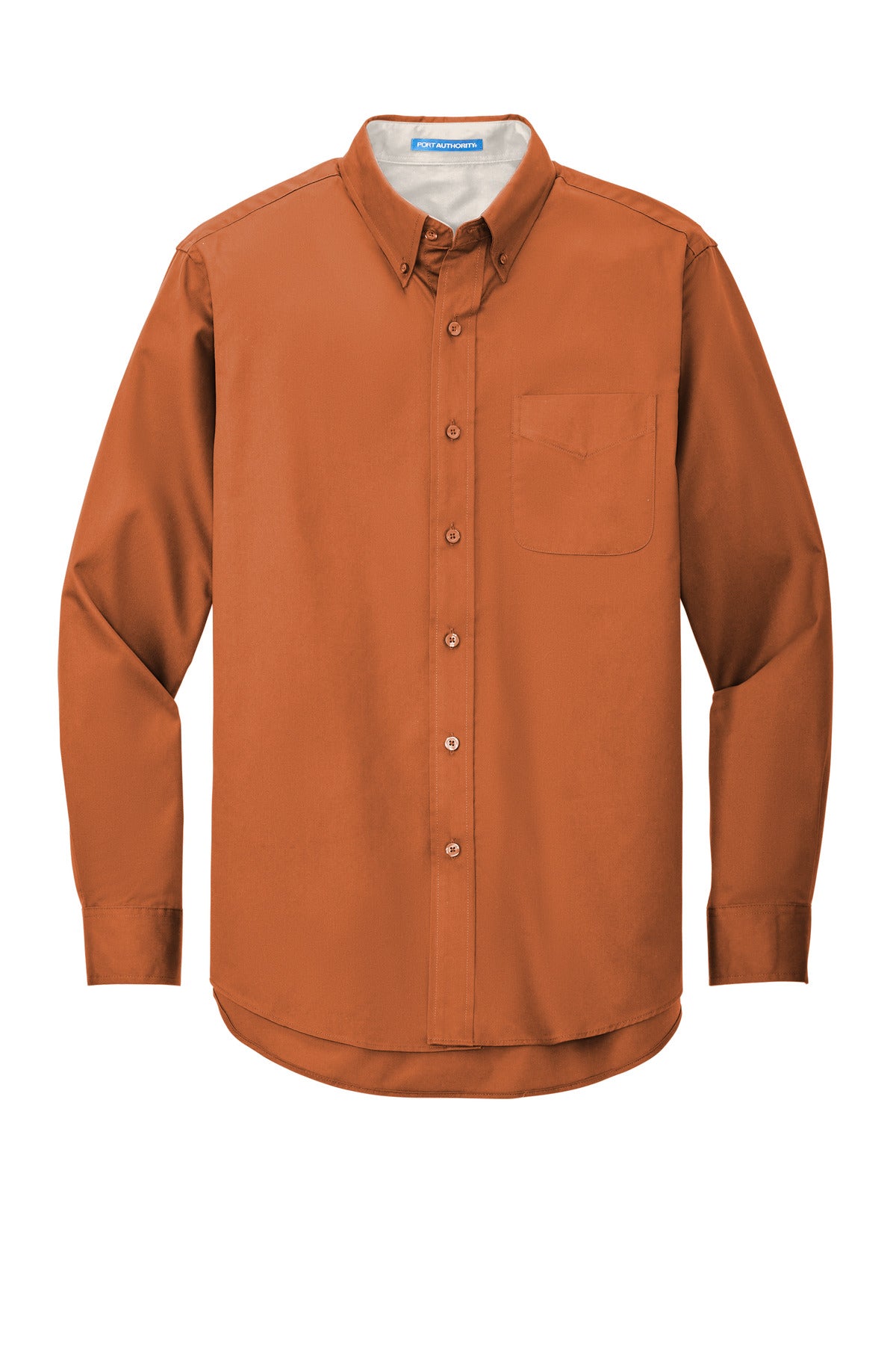 Port Authority Extended Size Long Sleeve Easy Care Shirt - Texas Orange/ Light Stone