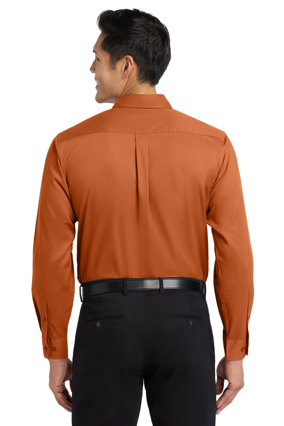 Port Authority Extended Size Long Sleeve Easy Care Shirt - Texas Orange/ Light Stone