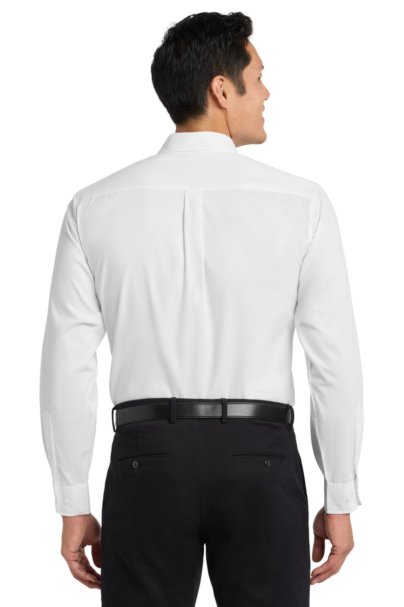 Port Authority Extended Size Long Sleeve Easy Care Shirt - White/ Light Stone