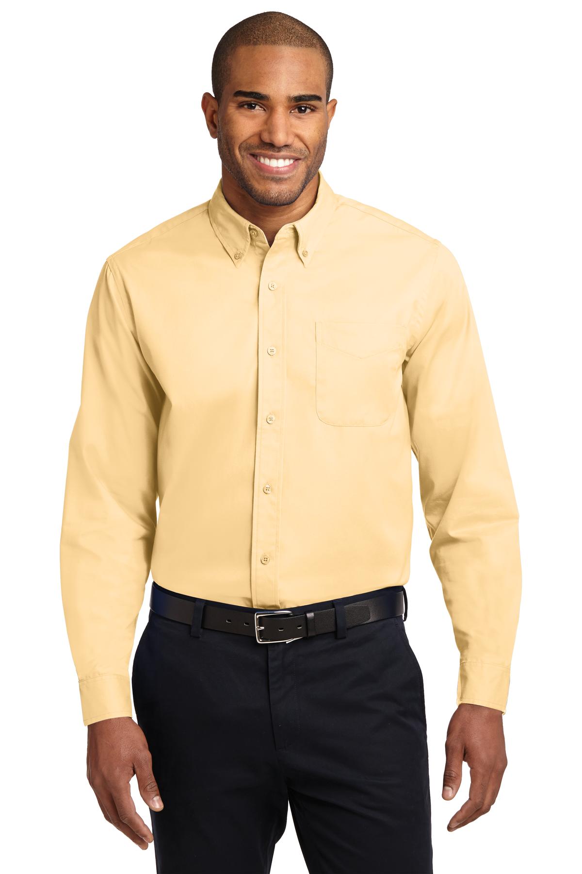 Port Authority Extended Size Long Sleeve Easy Care Shirt - Yellow
