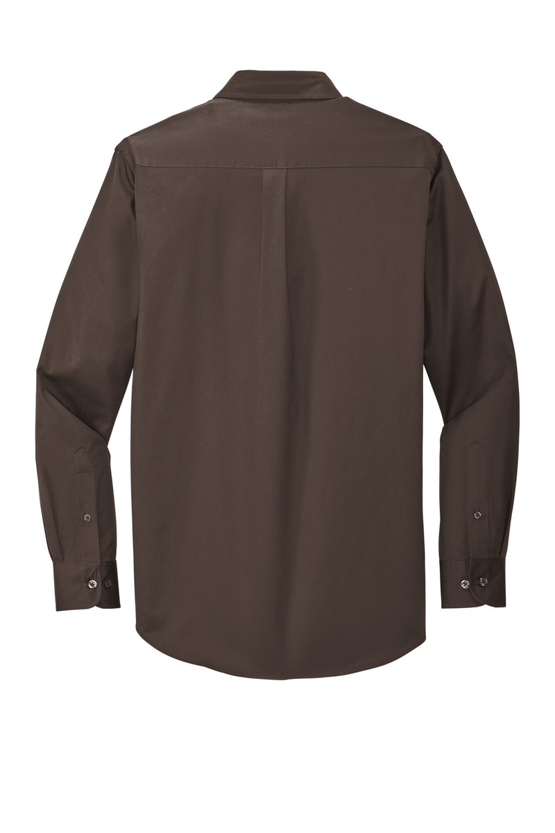 Port Authority Long Sleeve Easy Care Shirt - Coffee Bean/ Light Stone