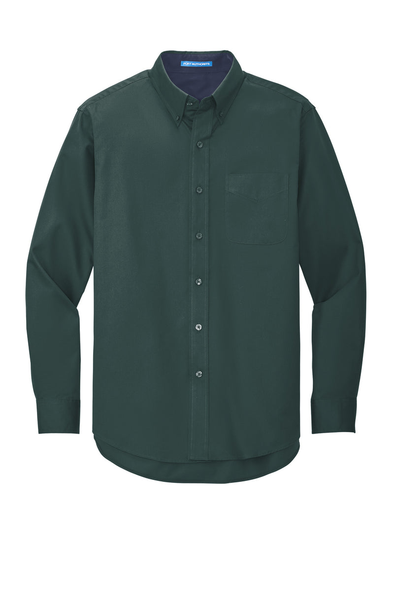 Port Authority Long Sleeve Easy Care Shirt - Dark Green/ Navy