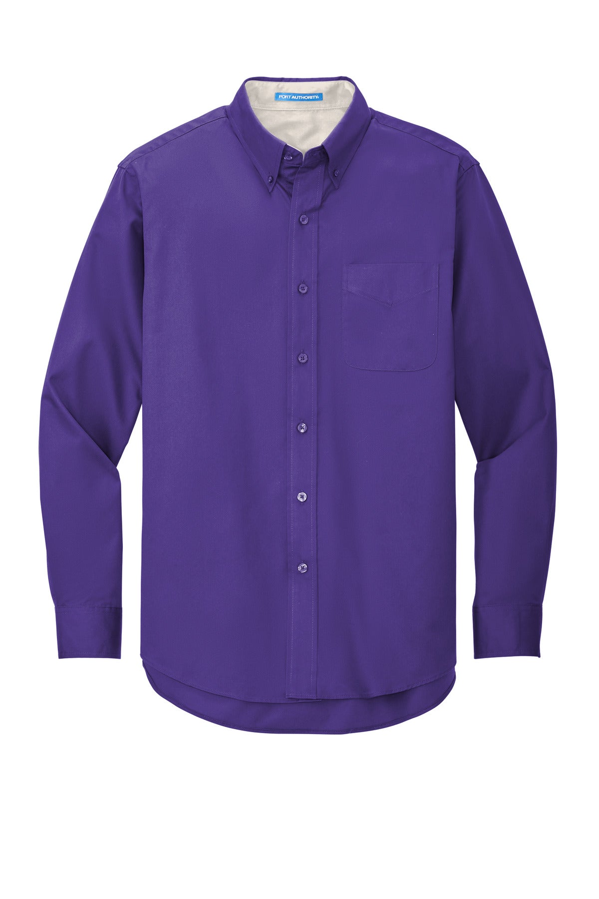 Port Authority Long Sleeve Easy Care Shirt - Purple/ Light Stone
