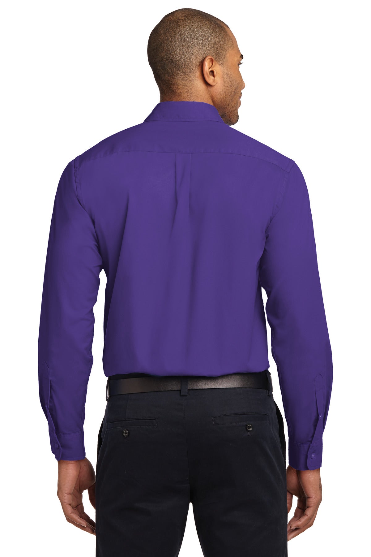 Port Authority Long Sleeve Easy Care Shirt - Purple/ Light Stone