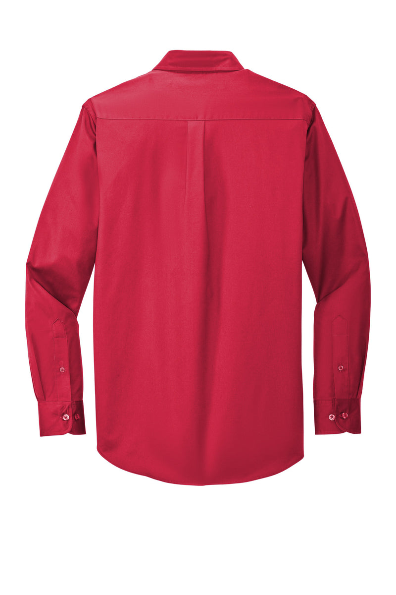 Port Authority Long Sleeve Easy Care Shirt - Red/ Light Stone
