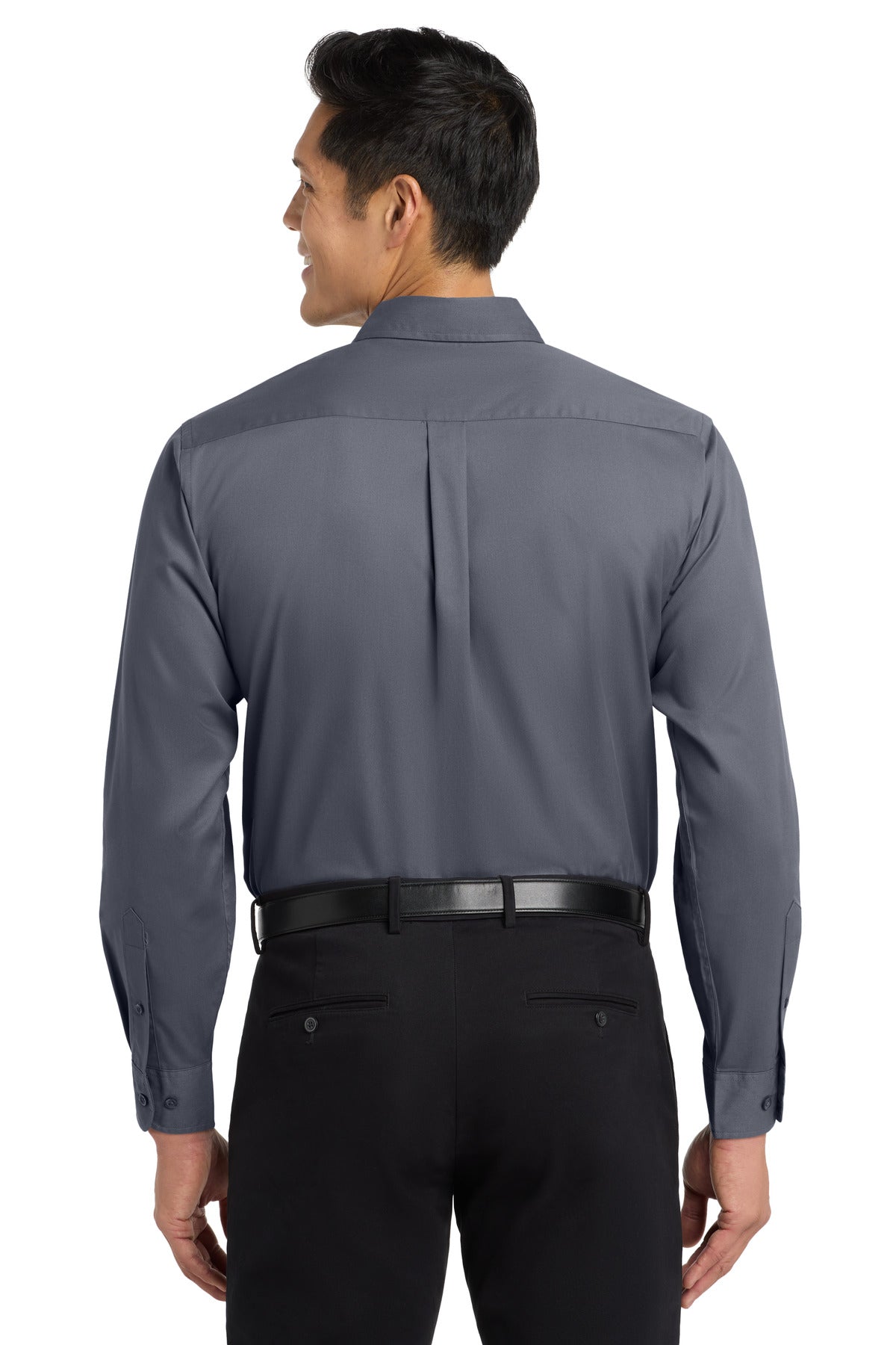 Port Authority Long Sleeve Easy Care Shirt - Steel Grey/ Light Stone