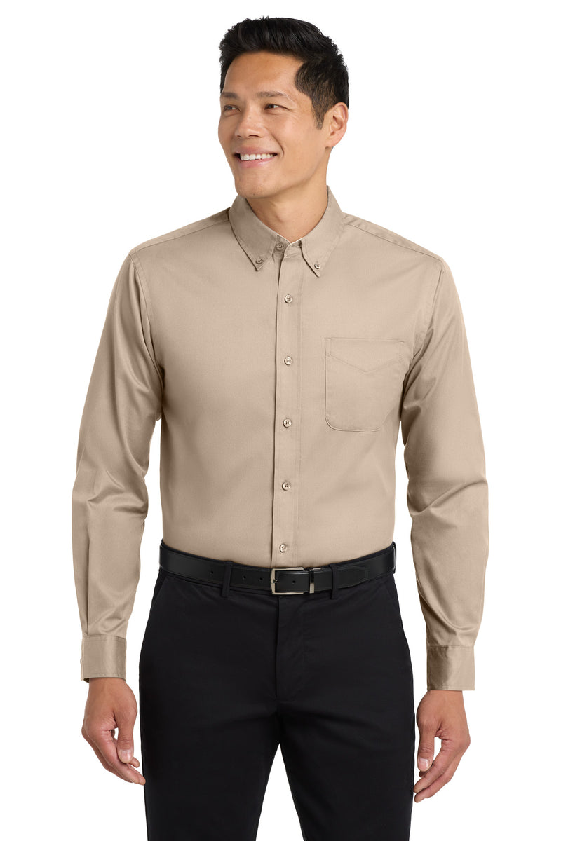 Port Authority Long Sleeve Easy Care Shirt - Stone