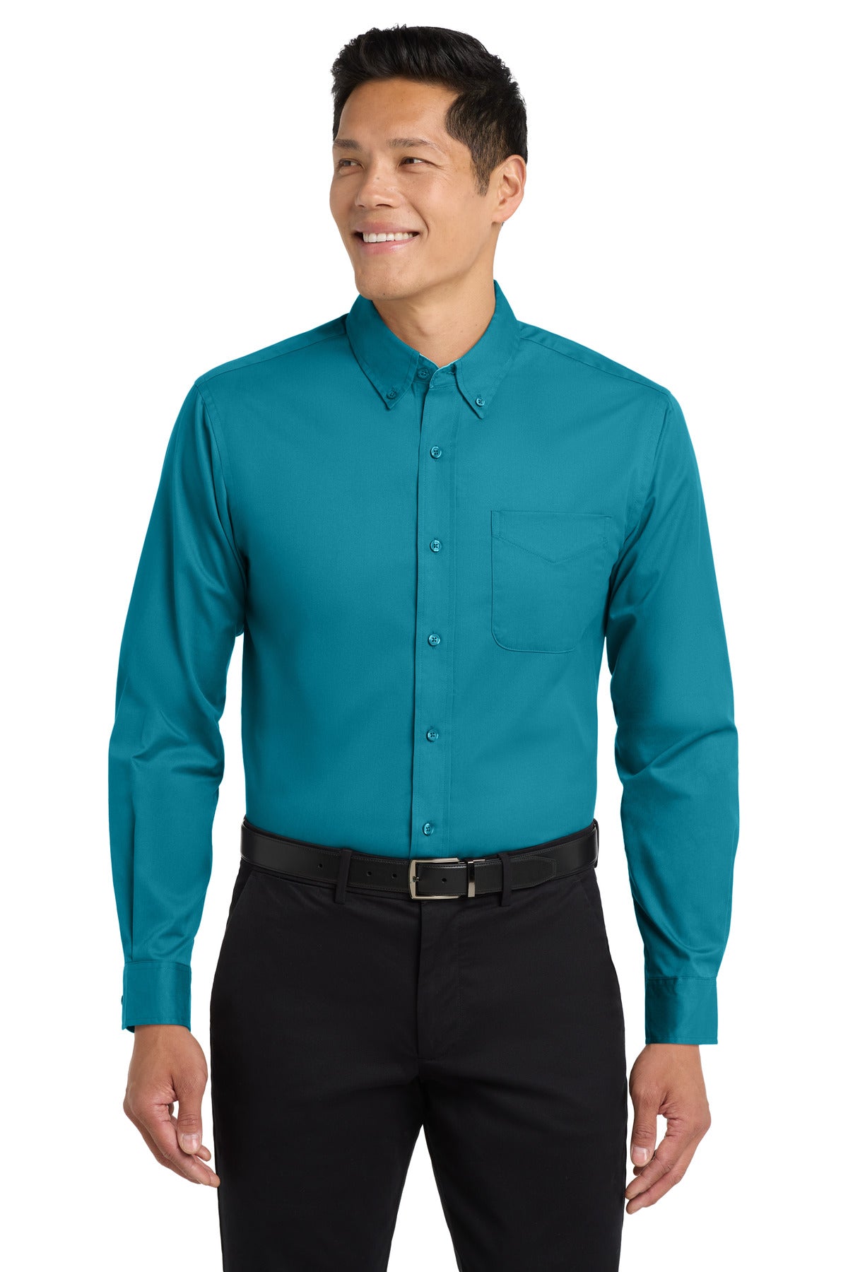 Port Authority Long Sleeve Easy Care Shirt - Teal Green