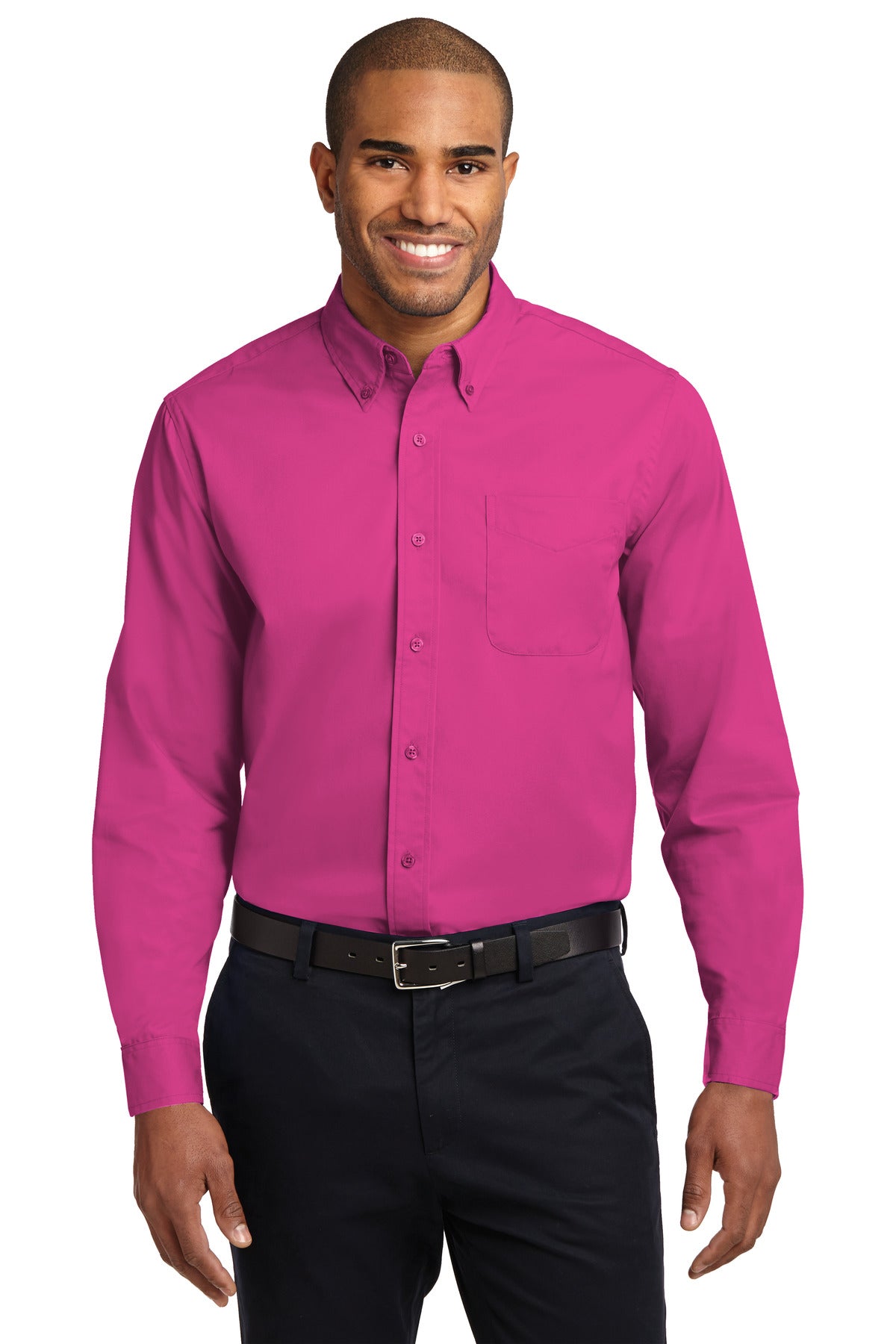 Port Authority Long Sleeve Easy Care Shirt - Tropical Pink