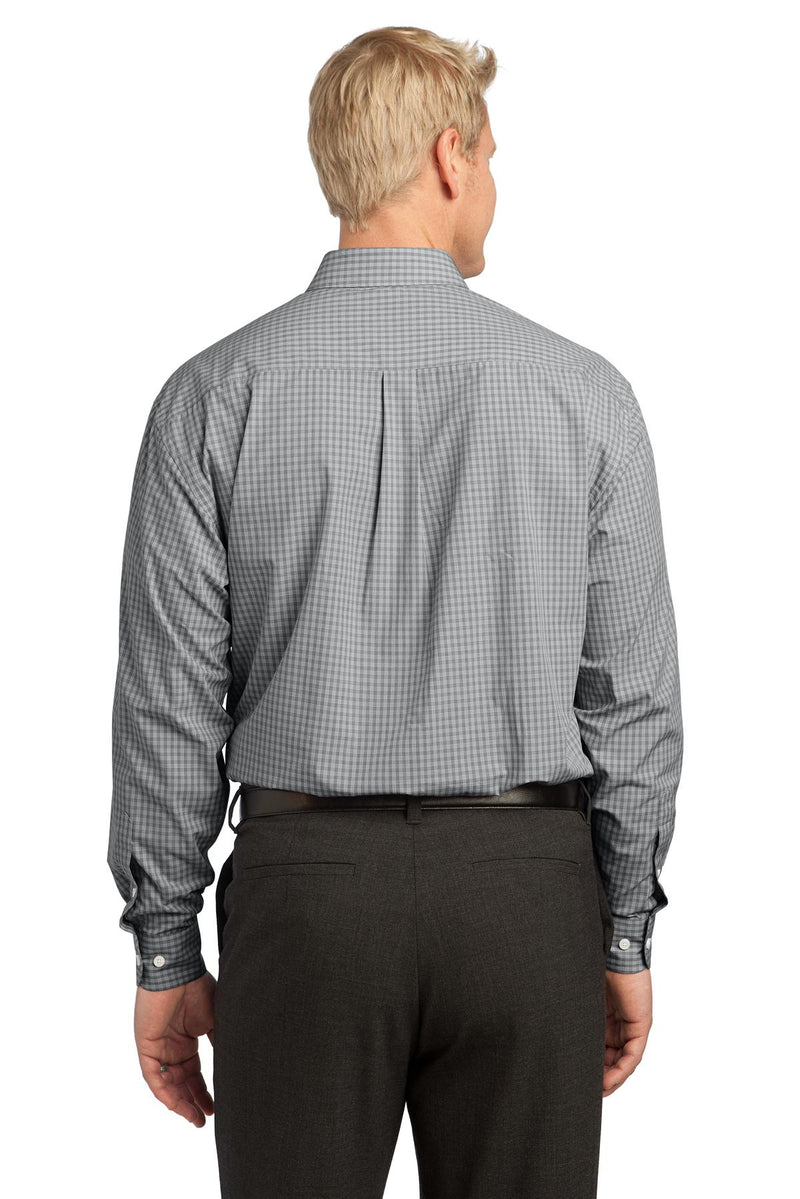 Port Authority Plaid Pattern Easy Care Shirt - Charcoal
